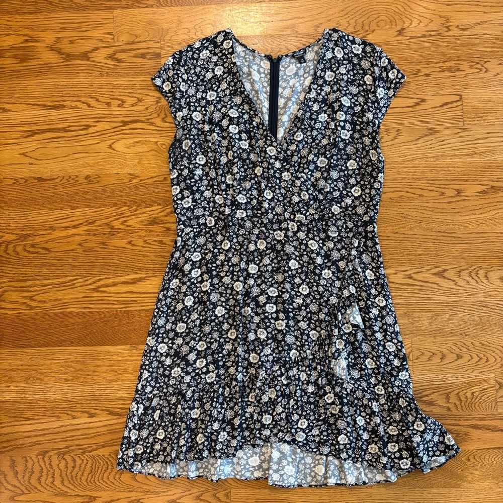 J. Crew Navy and White Floral Dress